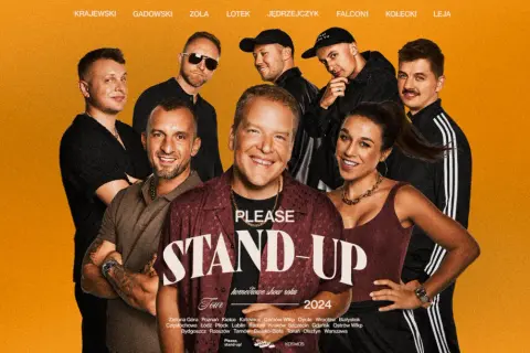 Grupa komików, w tym Lotek, gotowa na "Please Stand-Up" Tour 2024.