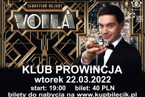 Sebastian Rejent stand up w Klubie Prowincja, wtorek 22.03.2022, start 19:00. Bilety 40 PLN.