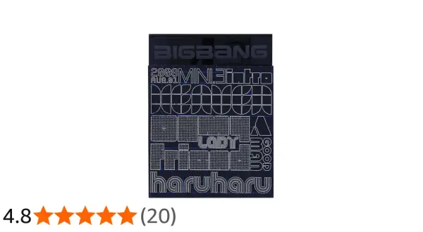 Okładka albumu BIGBANG z 2008 roku, z tytułami utworów jak "Lady", "Haru Haru".